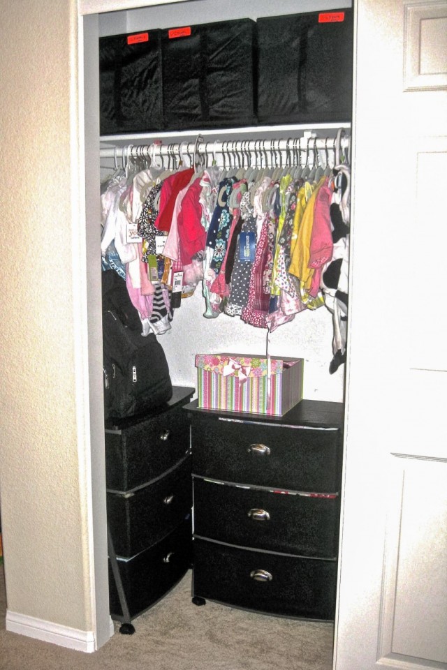 After: Organizing Kid's closet